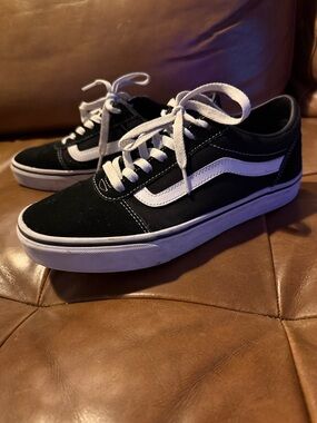 Vans Black and White Old Skool Low-Top Sneakers